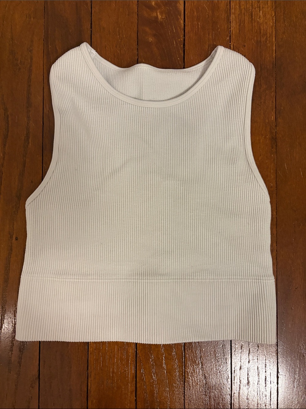 Gilly Hicks White Ribbed Cropped Tank